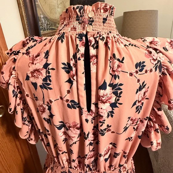 Kate Spade Pink Floral Hi-lo Dress - Picture 3 of 5